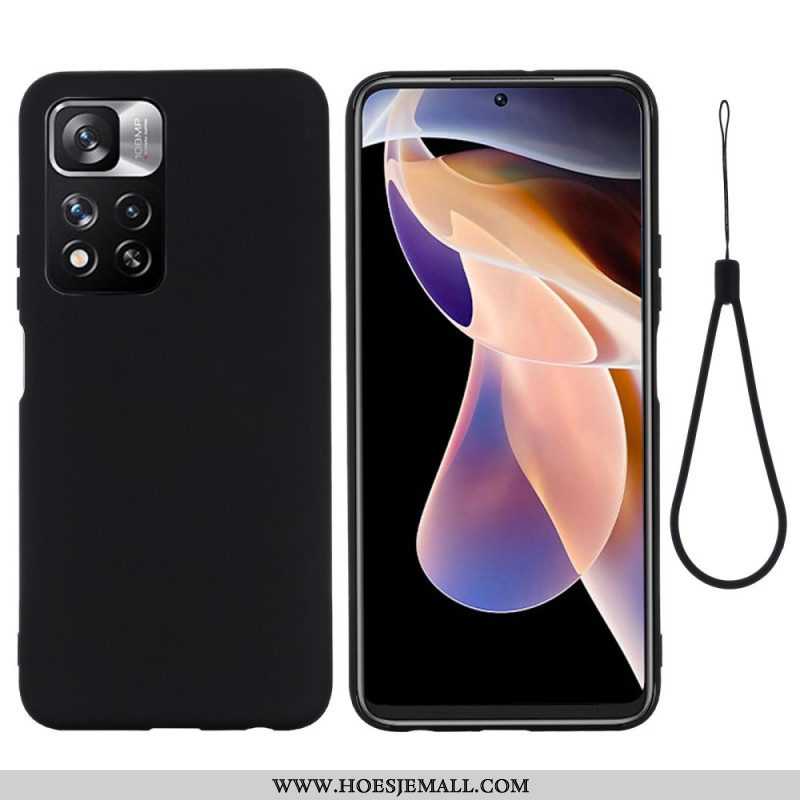 Hoesje voor Xiaomi Redmi Note 11 Pro Plus 5G Vloeibare Siliconen Met Lanyard