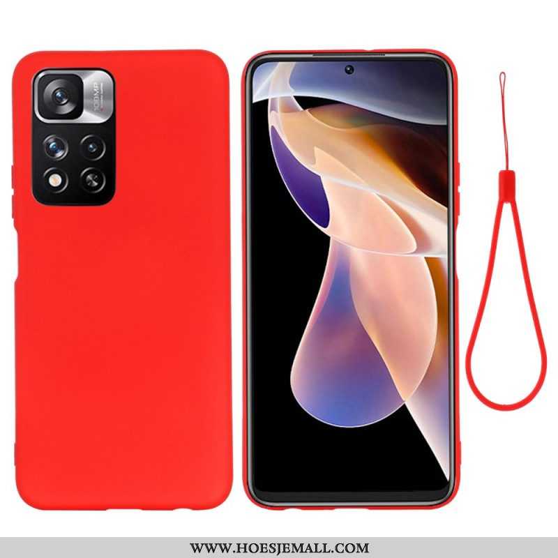 Hoesje voor Xiaomi Redmi Note 11 Pro Plus 5G Vloeibare Siliconen Met Lanyard