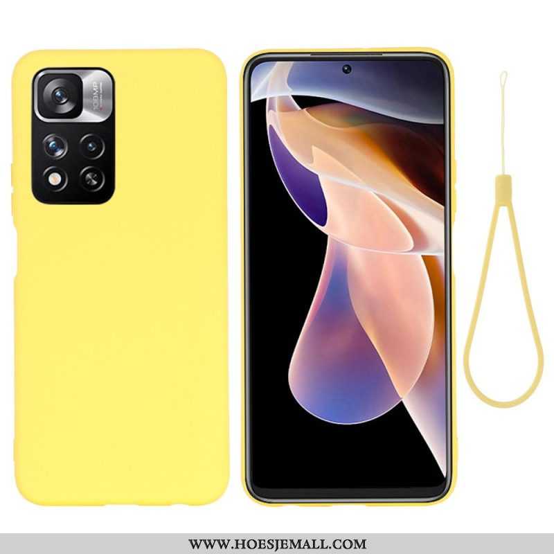 Hoesje voor Xiaomi Redmi Note 11 Pro Plus 5G Vloeibare Siliconen Met Lanyard