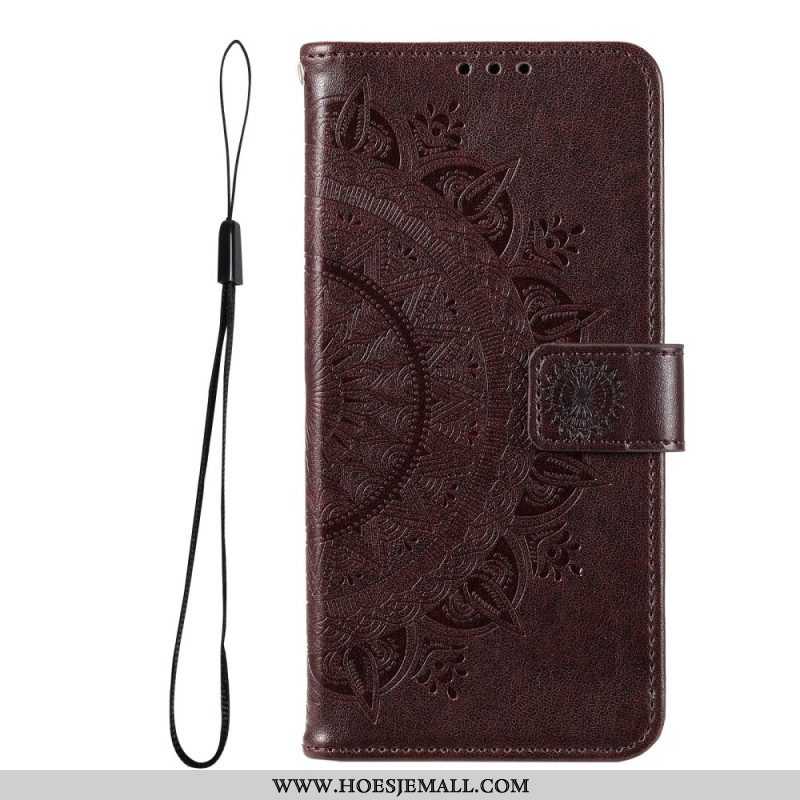 Leren Hoesje voor Xiaomi Redmi Note 11 Pro Plus 5G Zon Mandala