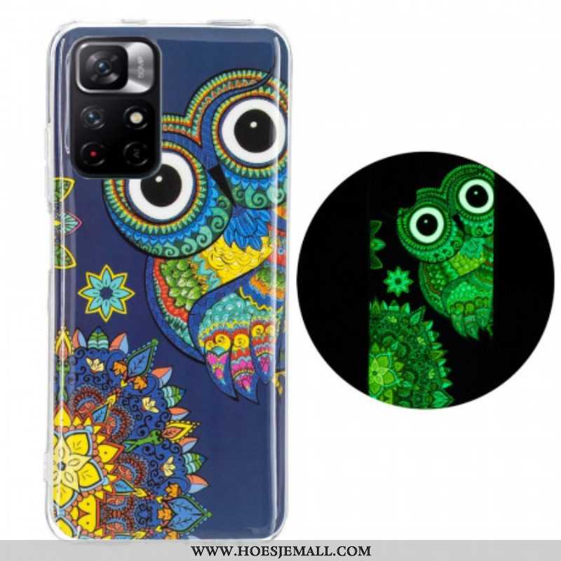 Hoesje voor Xiaomi Redmi Note 11 Pro Plus 5G Fluorescerende Uil Mandala