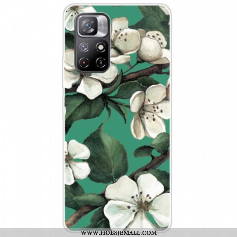 Telefoonhoesje voor Xiaomi Redmi Note 11 Pro Plus 5G Siliconen Witte Bloemen