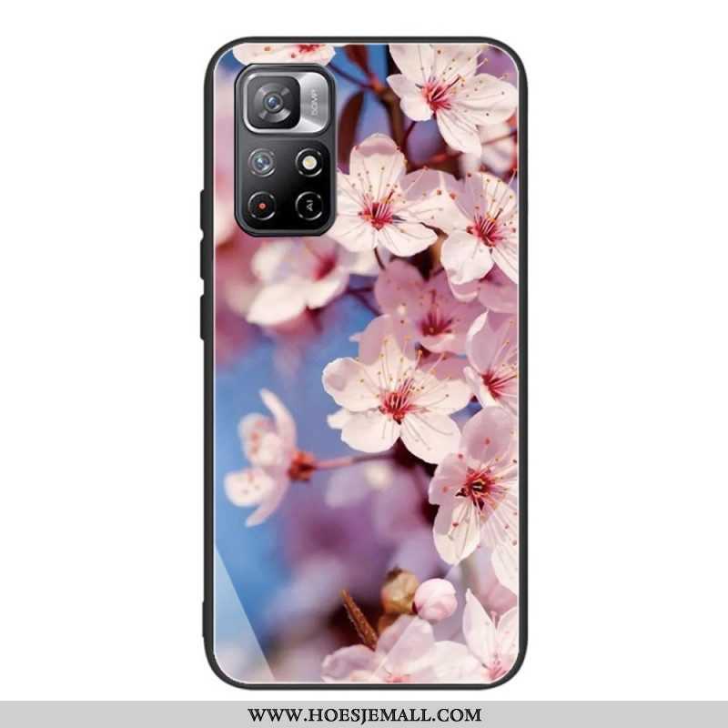 Telefoonhoesje voor Xiaomi Redmi Note 11 Pro Plus 5G Bloemen Van Gehard Glas