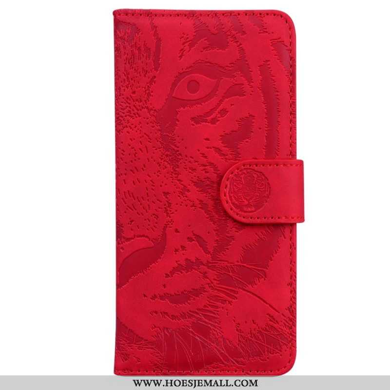 Leren Hoesje voor Xiaomi Redmi Note 12 4G Tijger Voetafdruk