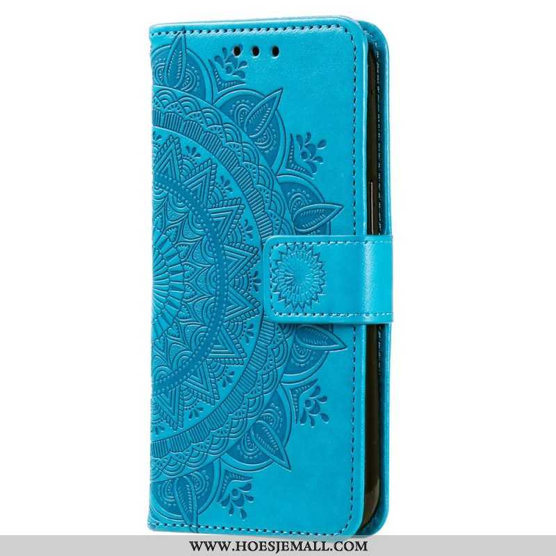 Folio-hoesje voor Xiaomi Redmi Note 12 4G Mandala Zon Met Lanyard