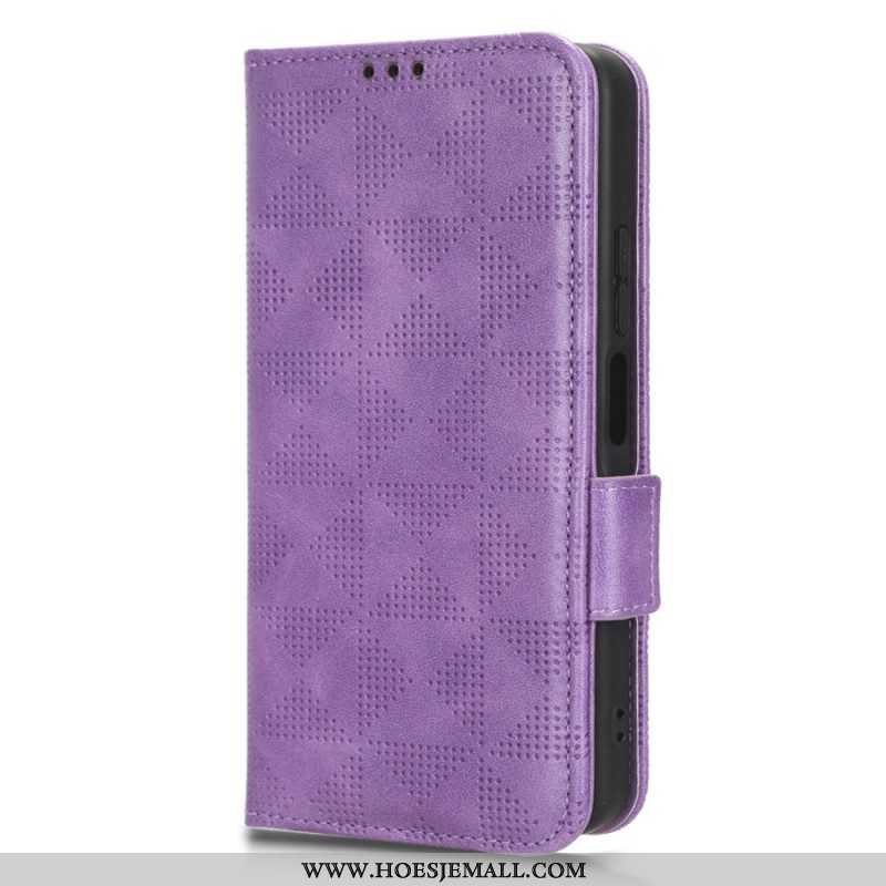 Leren Hoesje voor Xiaomi Redmi Note 12 4G Driehoeken Met Lanyard