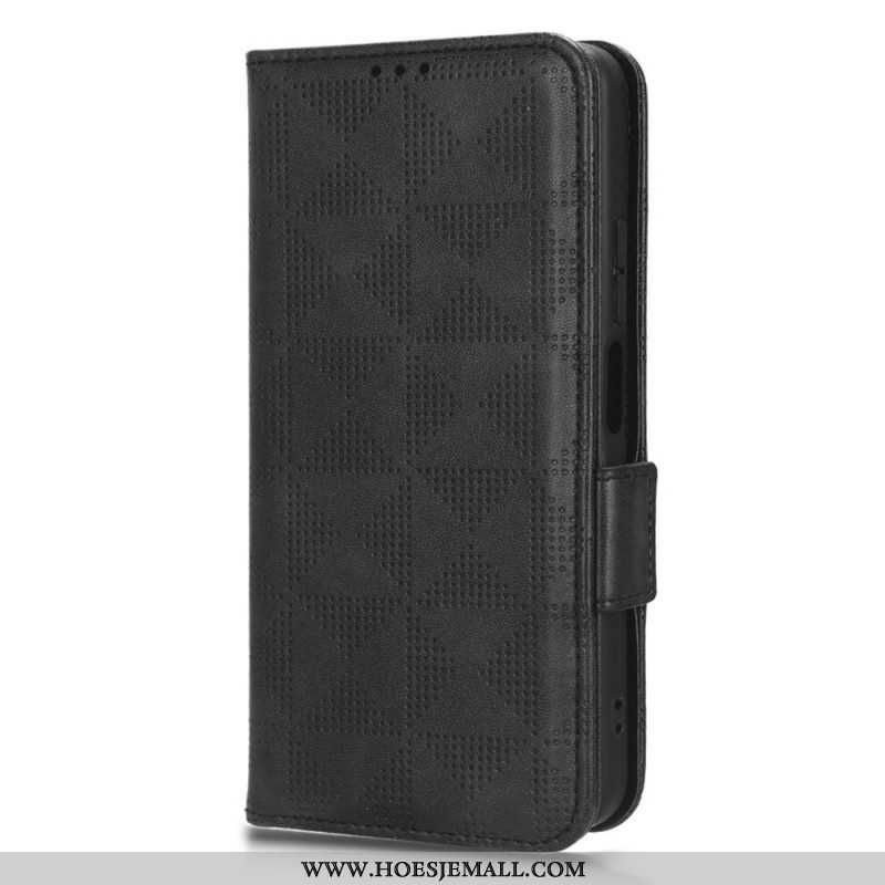 Leren Hoesje voor Xiaomi Redmi Note 12 4G Driehoeken Met Lanyard