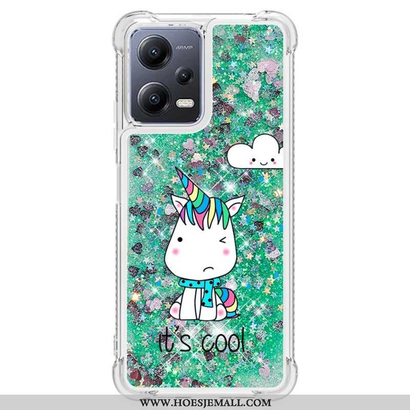 Hoesje voor Xiaomi Redmi Note 12 5G Glitter Eenhoorns