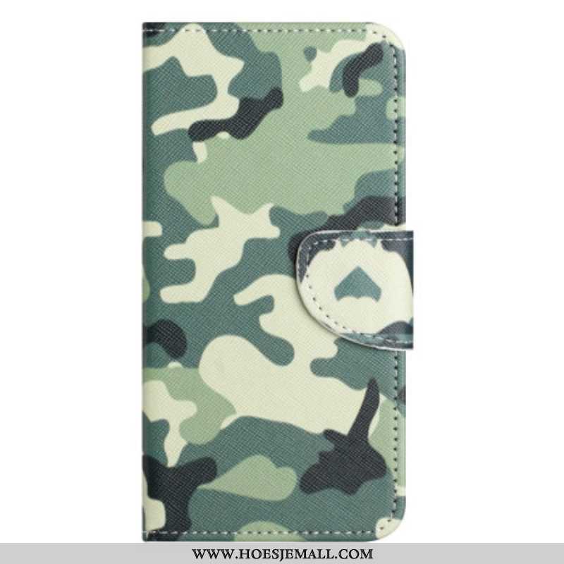 Folio-hoesje voor Xiaomi Redmi Note 12 5G Met Ketting Camouflage Met Bandjes