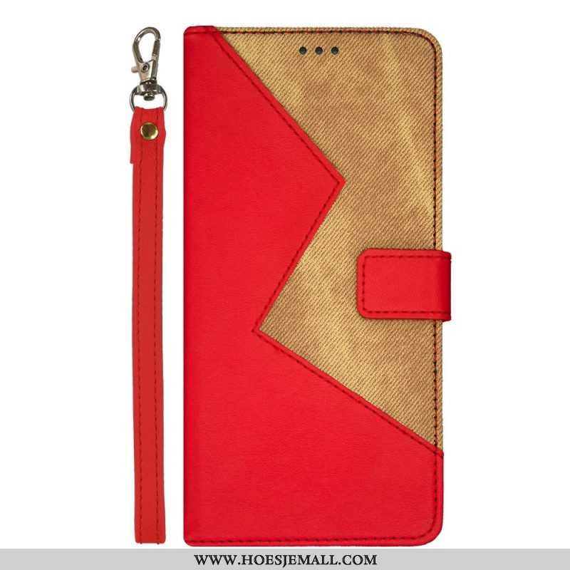 Folio-hoesje voor Xiaomi Redmi Note 12 5G Tweekleurige Idewei