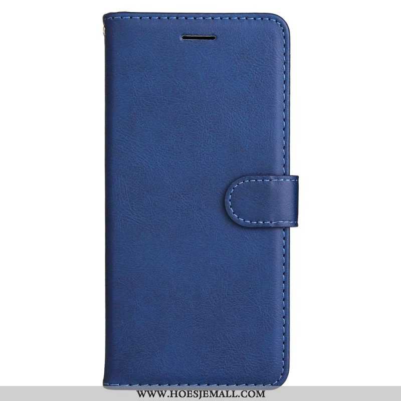 Flip Case voor Xiaomi Redmi Note 12 5G Met Ketting Effen Met Bandje