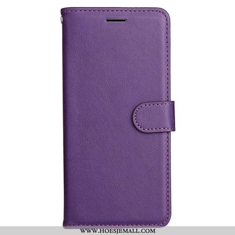 Flip Case voor Xiaomi Redmi Note 12 5G Met Ketting Effen Met Bandje