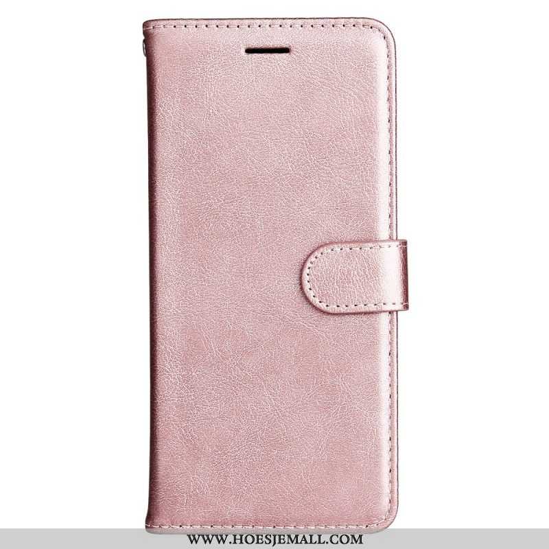 Flip Case voor Xiaomi Redmi Note 12 5G Met Ketting Effen Met Bandje