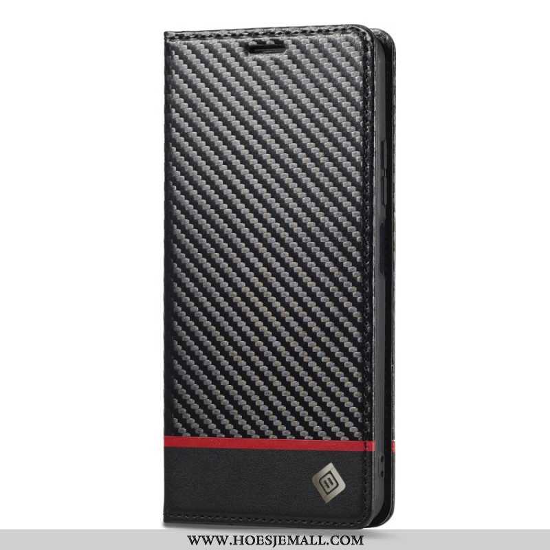 Bescherming Hoesje voor Xiaomi Redmi Note 12 5G Folio-hoesje Koolstofvezel Lc.imeeke