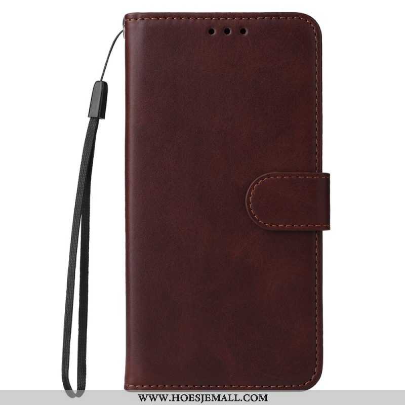 Folio-hoesje voor Xiaomi Redmi Note 12 Pro Plus Met Ketting Effen Met Bandje