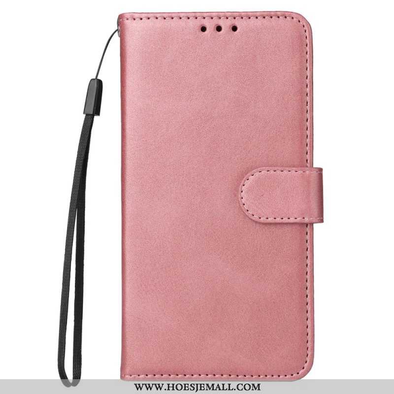 Folio-hoesje voor Xiaomi Redmi Note 12 Pro Plus Met Ketting Effen Met Bandje