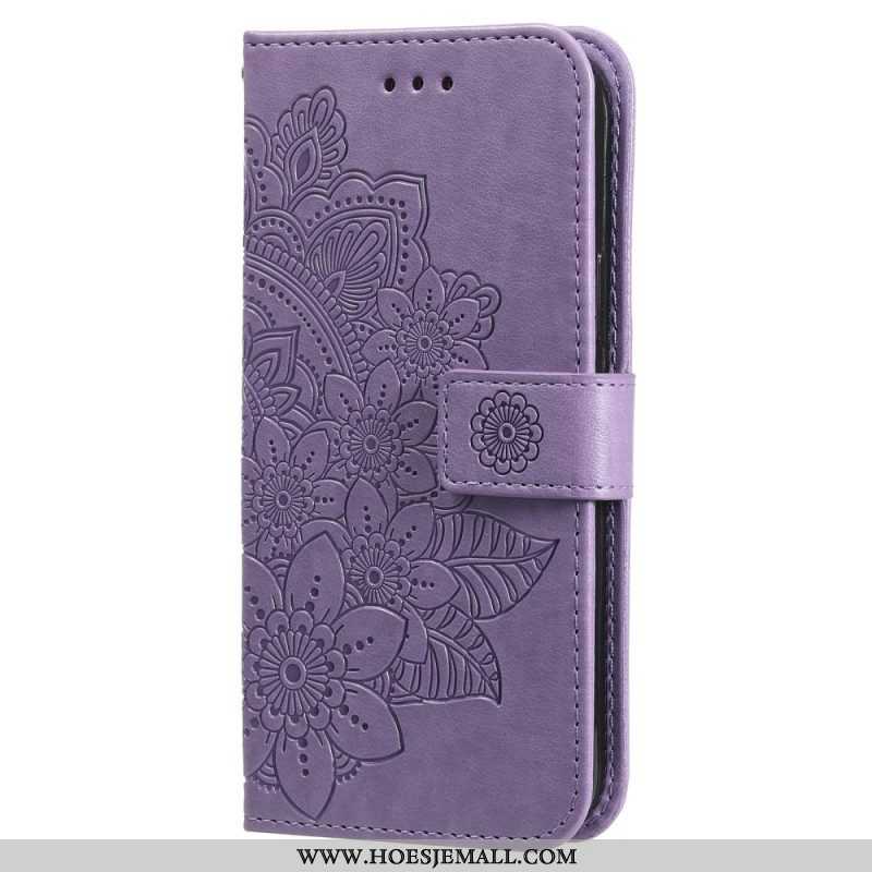 Folio-hoesje voor Xiaomi Redmi Note 12 Pro Plus Met Ketting Riem Bloem Mandala