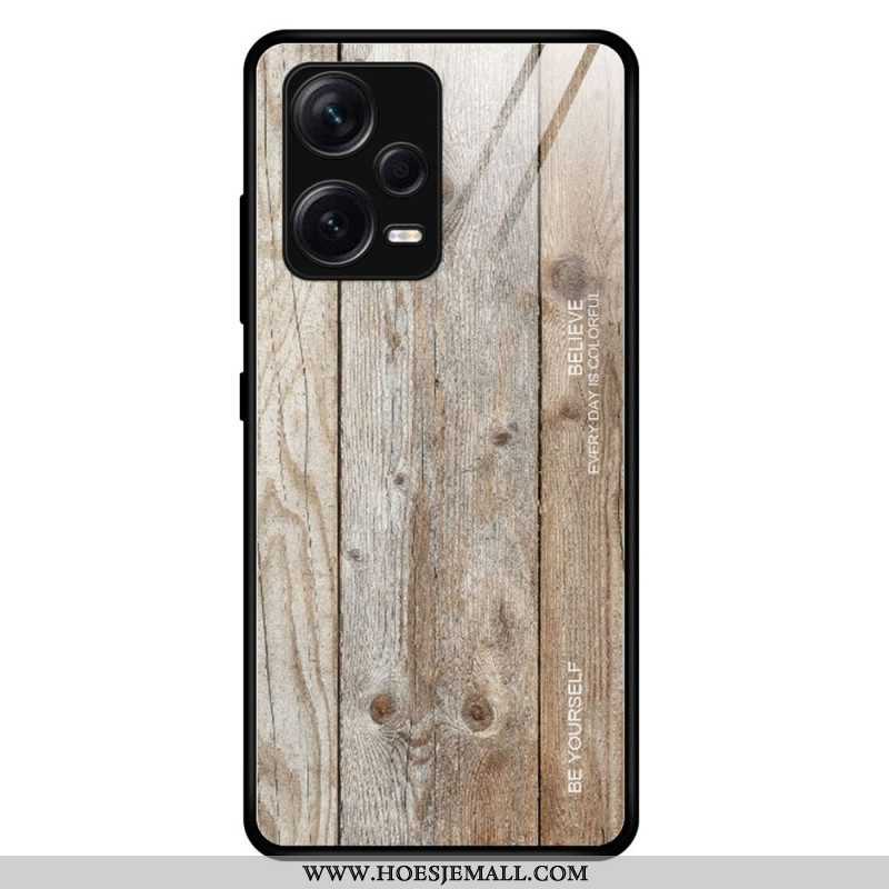 Hoesje voor Xiaomi Redmi Note 12 Pro Plus Houtdesign Gehard Glas