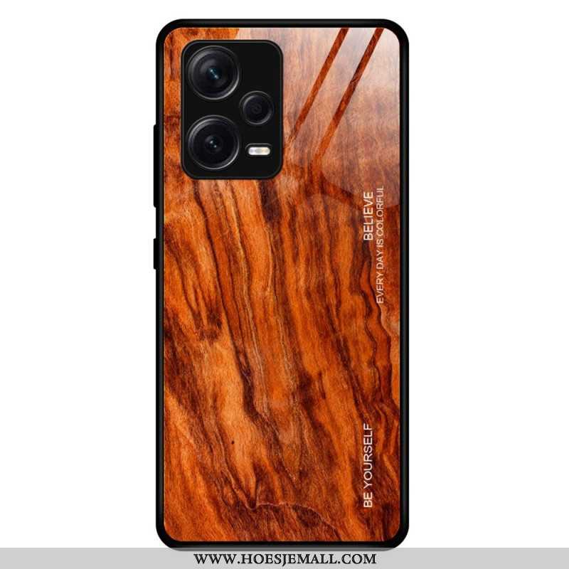 Hoesje voor Xiaomi Redmi Note 12 Pro Plus Houtdesign Gehard Glas