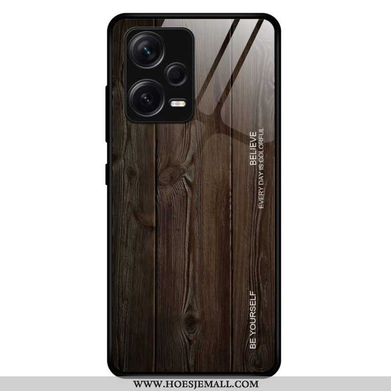 Hoesje voor Xiaomi Redmi Note 12 Pro Plus Houtdesign Gehard Glas