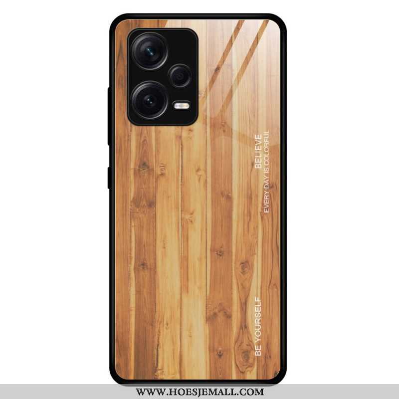 Hoesje voor Xiaomi Redmi Note 12 Pro Plus Houtdesign Gehard Glas