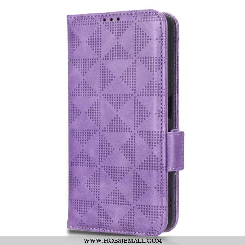 Folio-hoesje voor Xiaomi Redmi Note 12 Pro Plus Driehoeken Met Lanyard