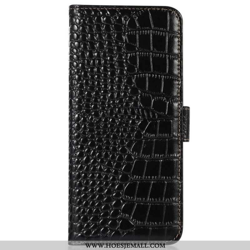 Flip Case voor Xiaomi Redmi Note 12 Pro Plus Rfid In Krokodilstijl