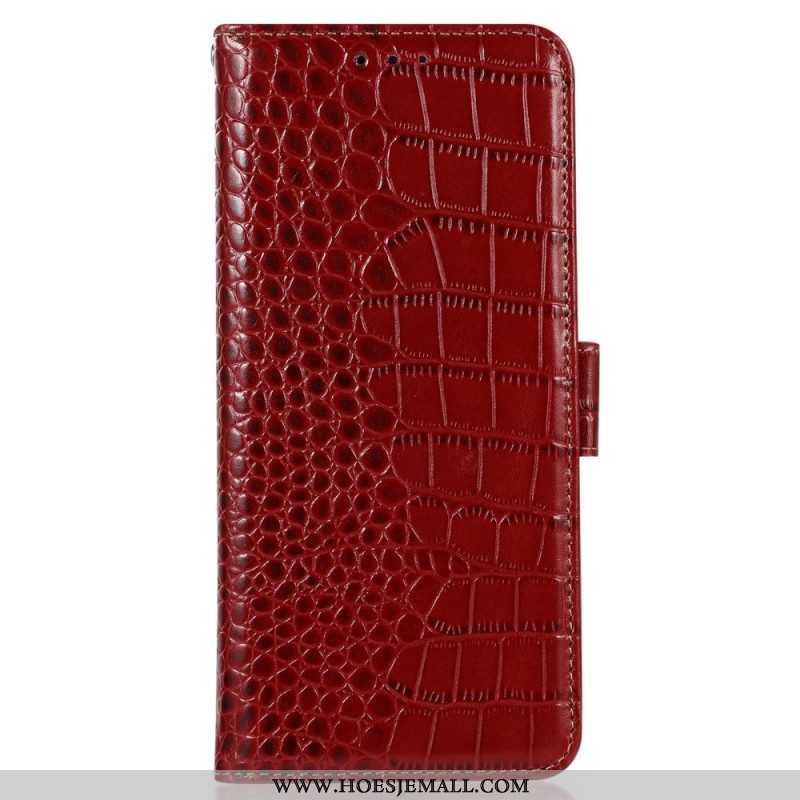 Flip Case voor Xiaomi Redmi Note 12 Pro Plus Rfid In Krokodilstijl