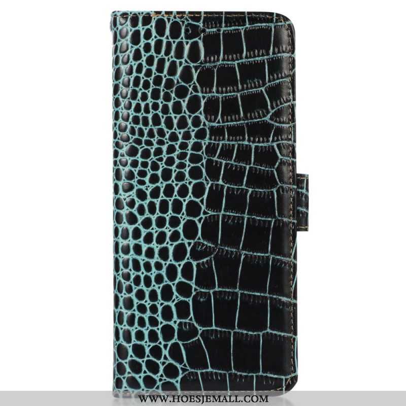 Flip Case voor Xiaomi Redmi Note 12 Pro Plus Rfid In Krokodilstijl