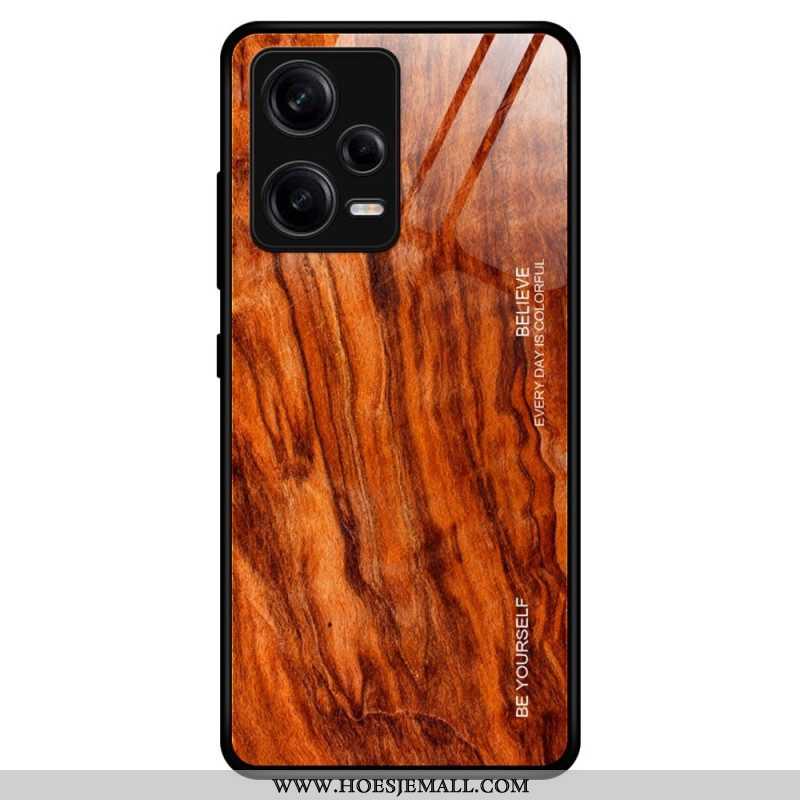 Telefoonhoesje voor Xiaomi Redmi Note 12 Pro Houtdesign Gehard Glas