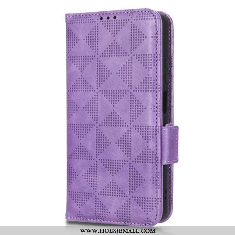 Folio-hoesje voor Xiaomi Redmi Note 12 Pro Driehoeken Met Lanyard