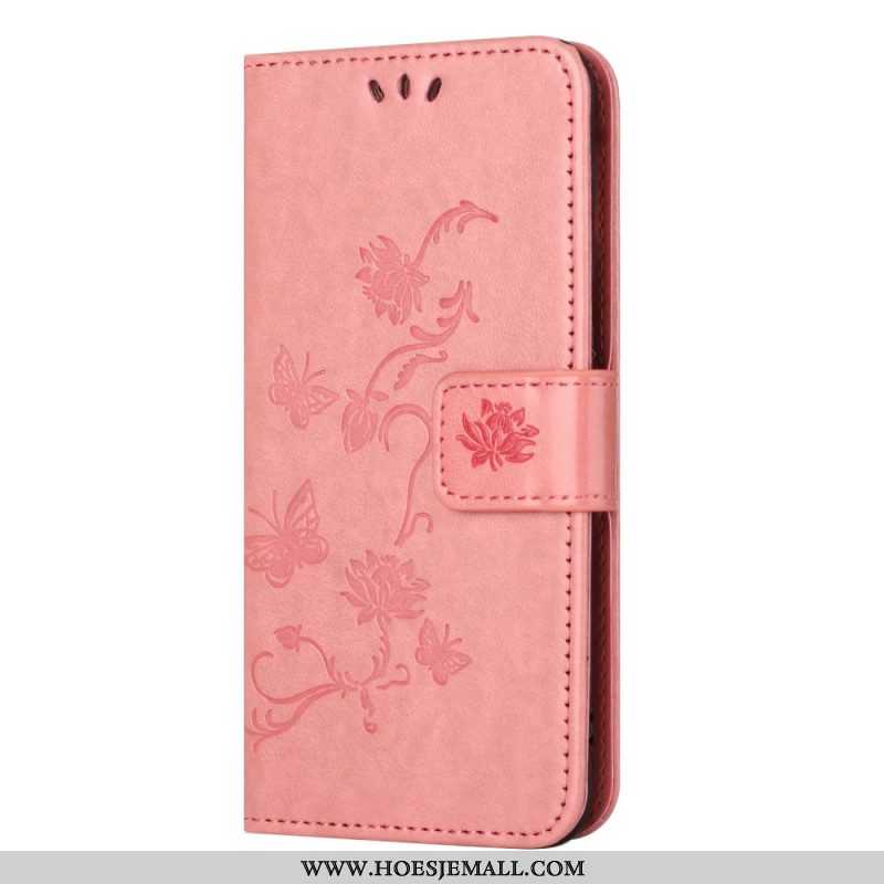 Folio-hoesje voor Xiaomi Redmi Note 12 Pro Met Ketting Strakke Bloemen