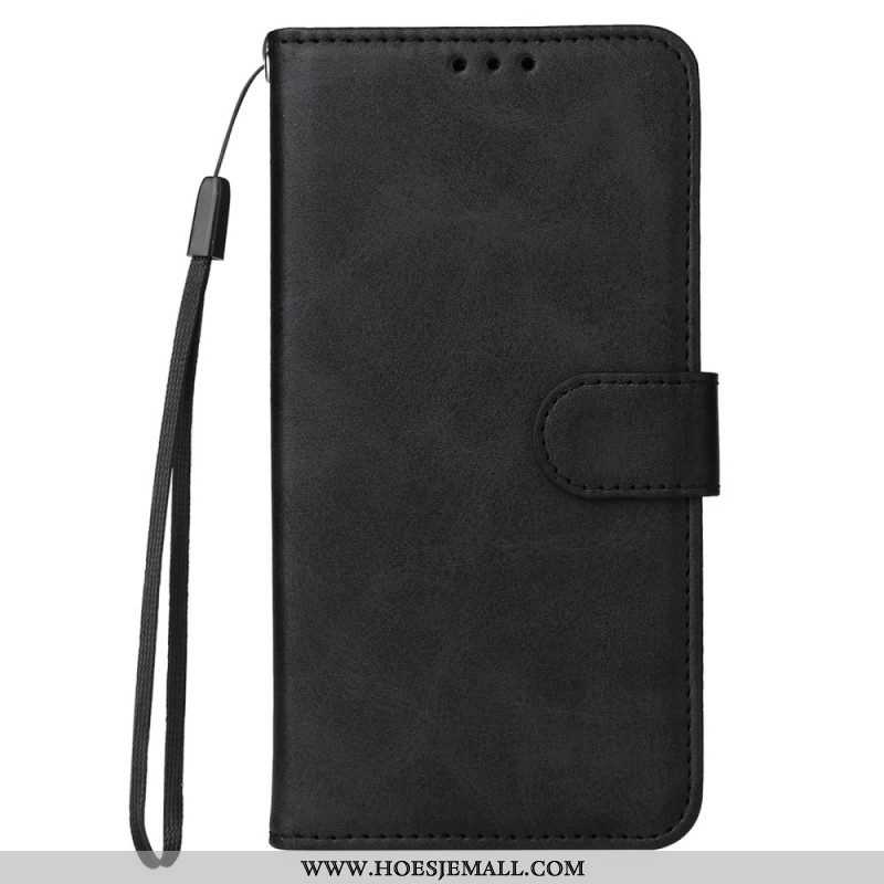 Folio-hoesje voor Xiaomi Redmi Note 12 Pro Met Ketting Effen Met Bandje