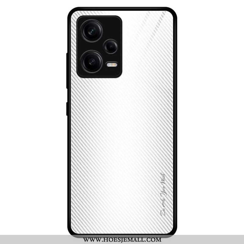 Hoesje voor Xiaomi Redmi Note 12 Pro Koolstofvezel Gehard Glas