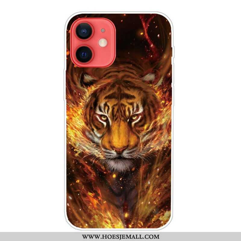 Hoesje voor iPhone 13 Mini Flexibele Tijger