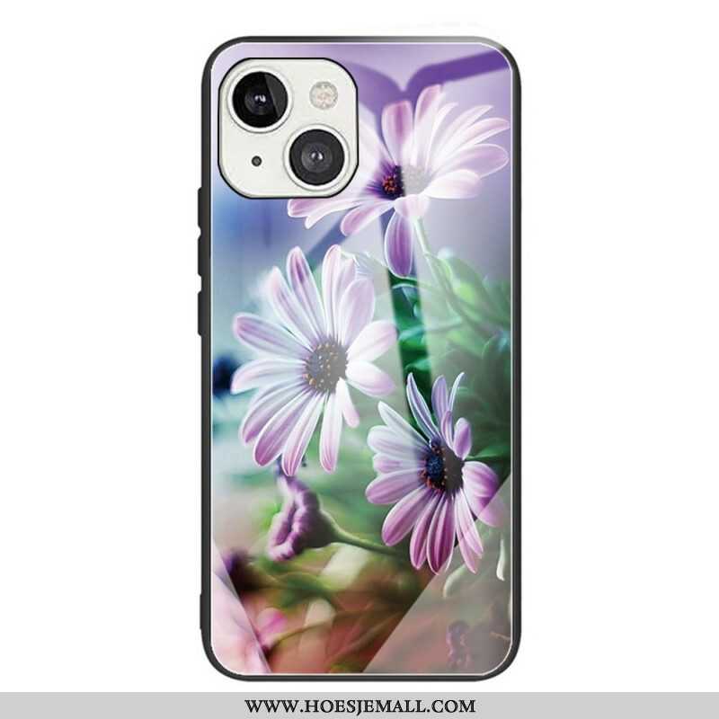 Hoesje voor iPhone 13 Mini Gehard Glas Realistische Bloemen