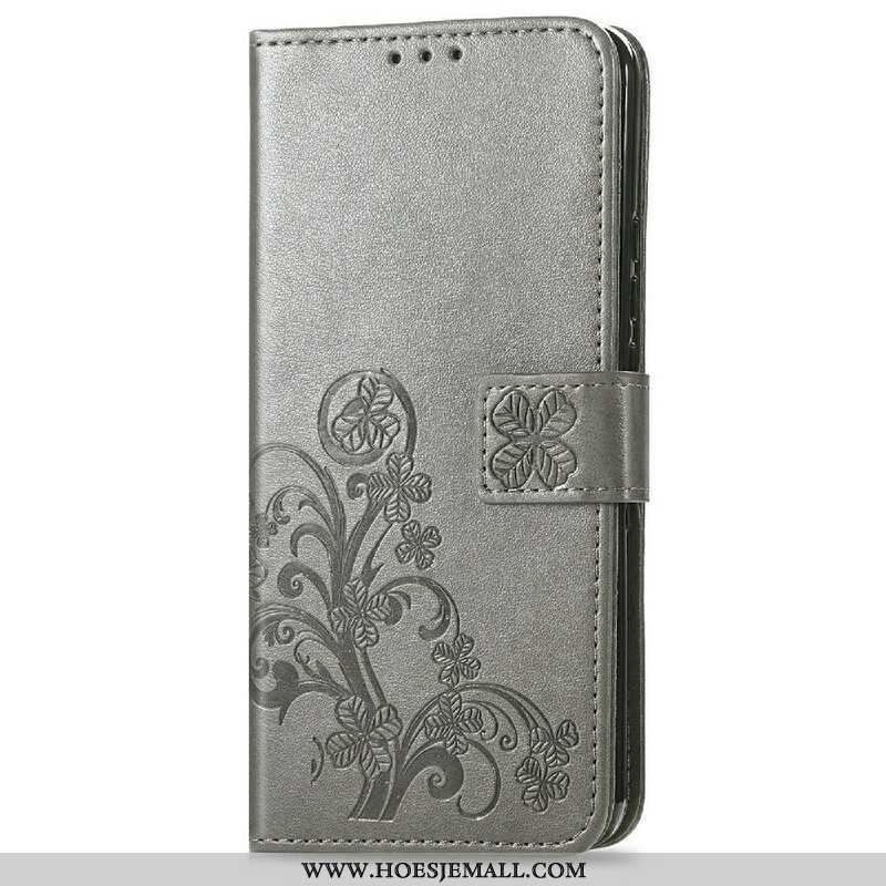 Folio-hoesje voor iPhone 13 Mini Met Ketting Vlinders En Bloemen Riem