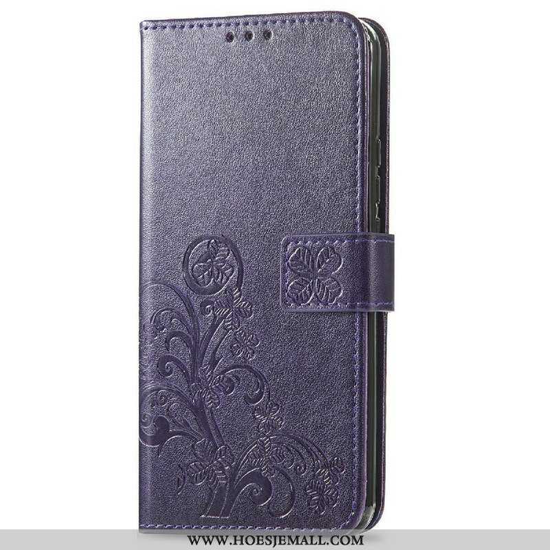 Folio-hoesje voor iPhone 13 Mini Met Ketting Vlinders En Bloemen Riem