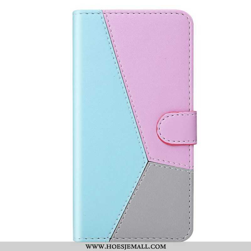 Folio-hoesje voor iPhone 13 Mini Driekleurig Leereffect