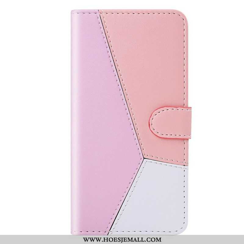 Folio-hoesje voor iPhone 13 Mini Driekleurig Leereffect