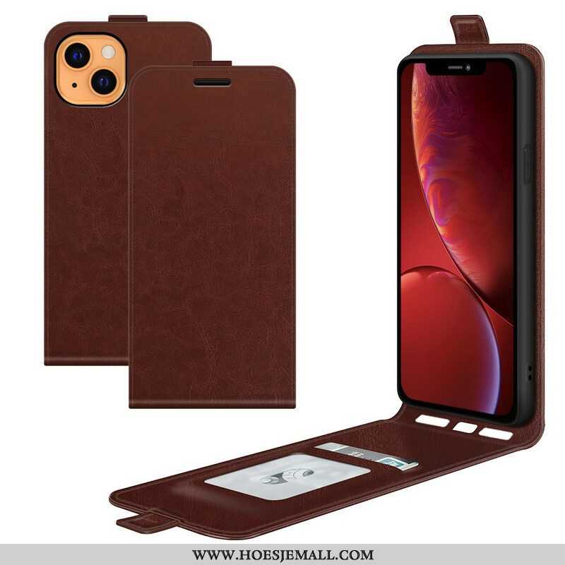 Flip Case voor iPhone 13 Mini Folio-hoesje Verticale Flap Leer Effect