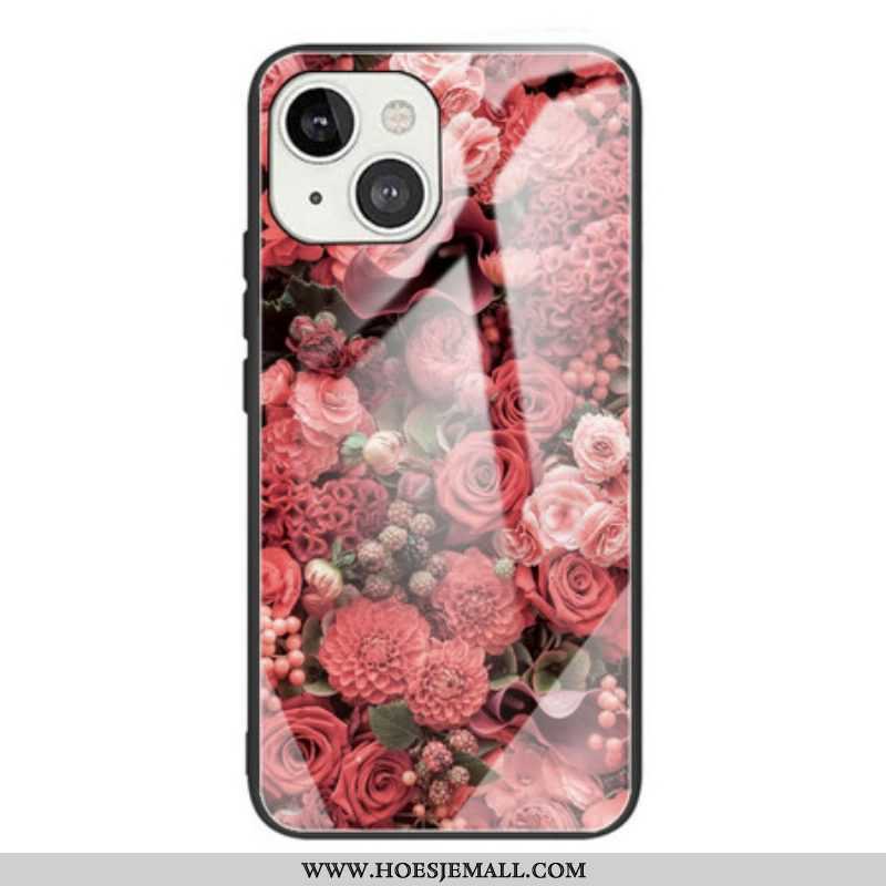 Hoesje voor iPhone 13 Mini Rose Bloemen Gehard Glas