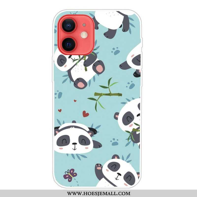 Hoesje voor iPhone 13 Mini Stelletje Panda's