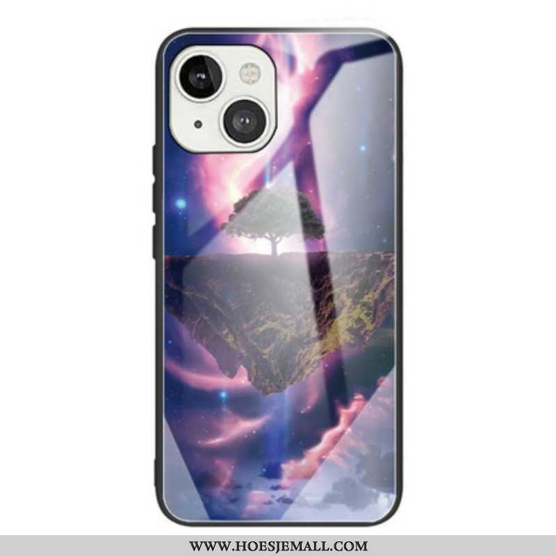 Telefoonhoesje voor iPhone 13 Mini Wereldboom Gehard Glas