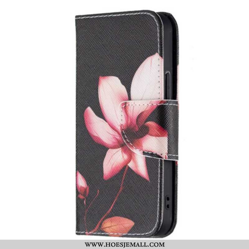 Flip Case voor iPhone 13 Mini Roze Bloem