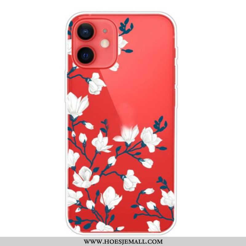 Hoesje voor iPhone 13 Mini Witte Bloemen