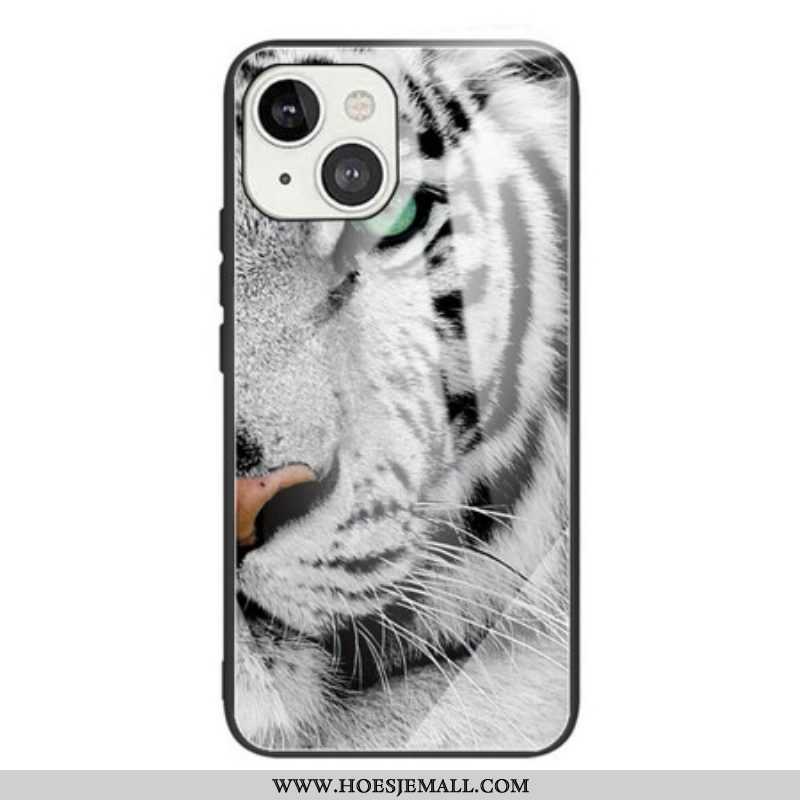 Hoesje voor iPhone 13 Mini Tijger Gehard Glas