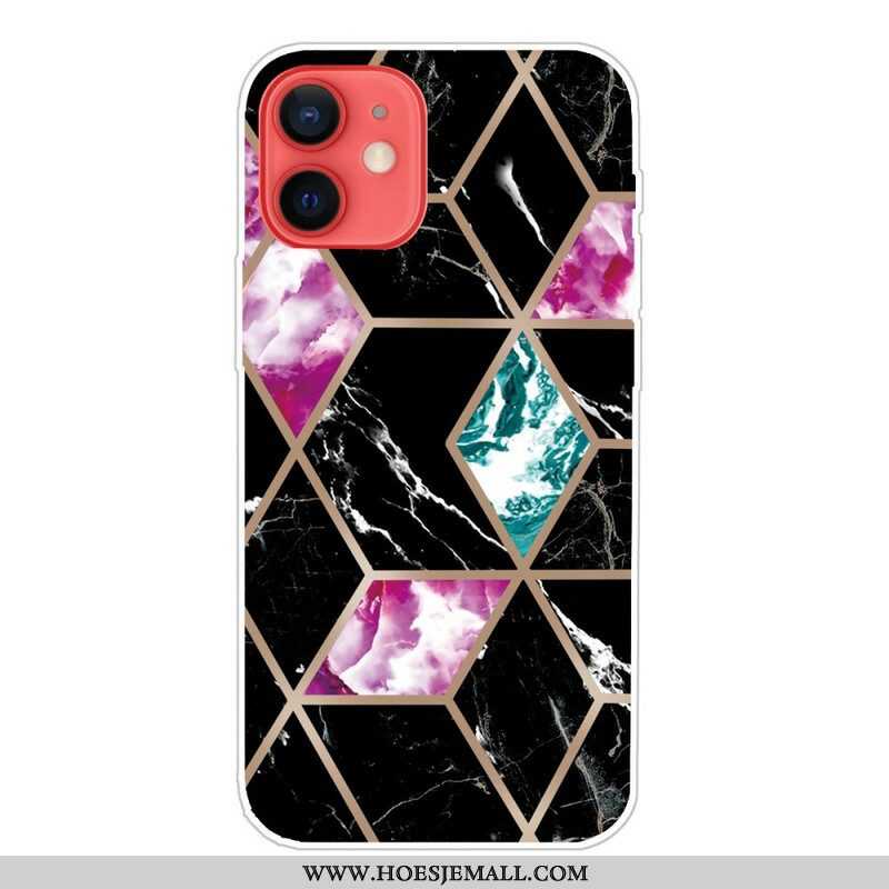 Hoesje voor iPhone 13 Mini Variabel Geometrisch Marmer