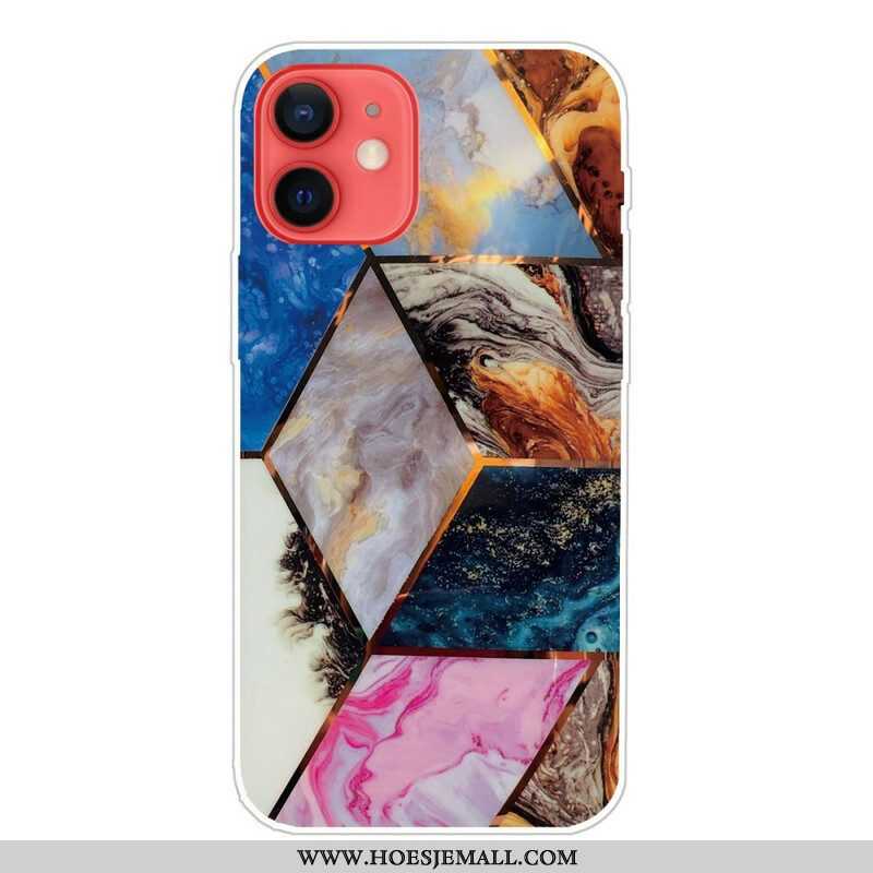 Hoesje voor iPhone 13 Mini Variabel Geometrisch Marmer