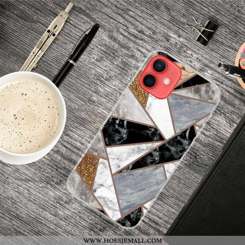 Hoesje voor iPhone 13 Mini Variabel Geometrisch Marmer